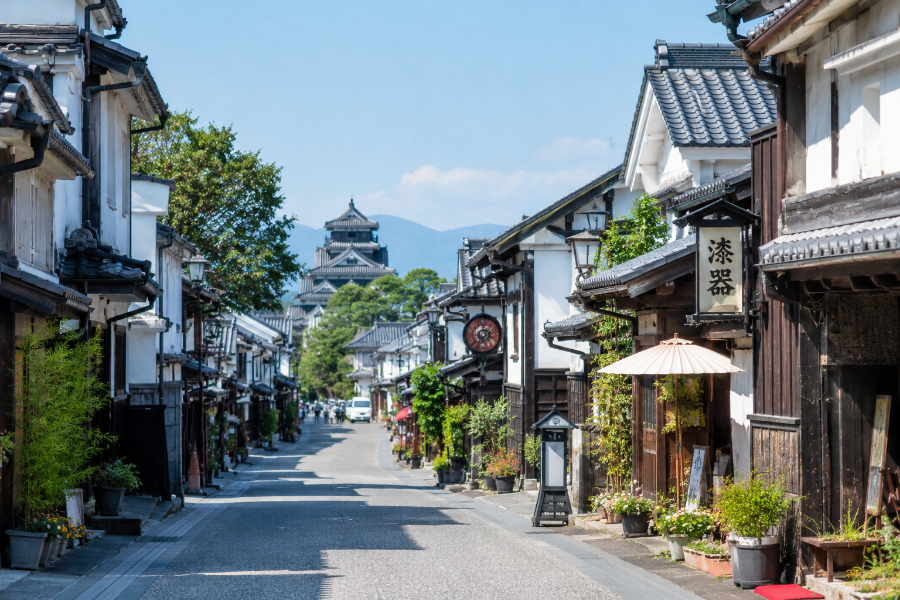 松本城下町の街並み